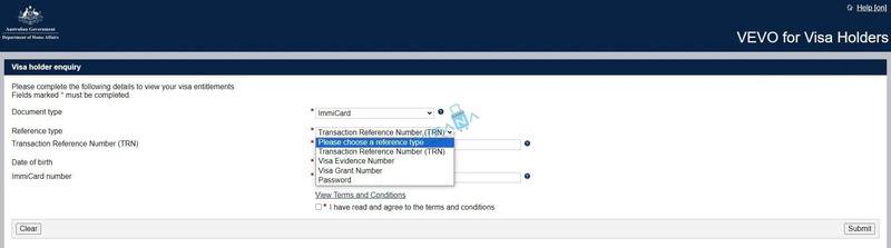 Giao diện website kiểm tra visa Úc online (Ảnh: sưu tầm)