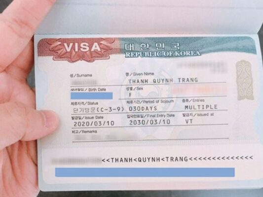 Visa Single Hàn Quốc (ảnh: sưu tầm)
