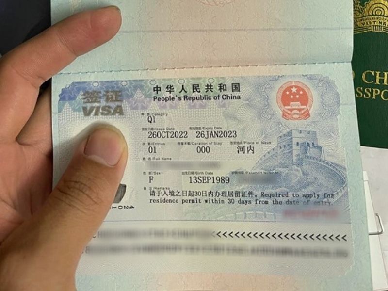 Visa thăm thân Trung Quốc - Loại Q1 (Ảnh: Sưu tầm)