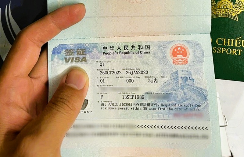 Mẫu thị thực thăm thân Trung Quốc (Ảnh: Sưu Tầm)