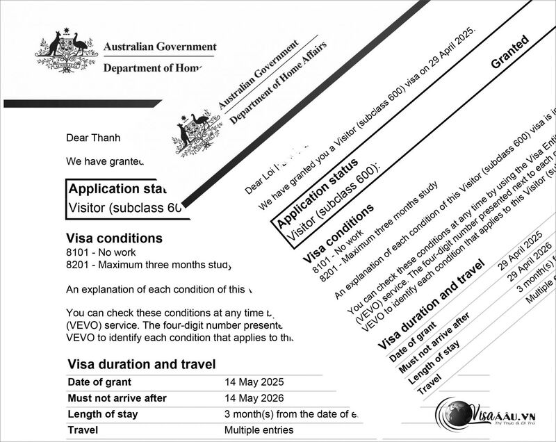 Mẫu đơn xin visa du lịch Úc (ảnh sưu tầm)