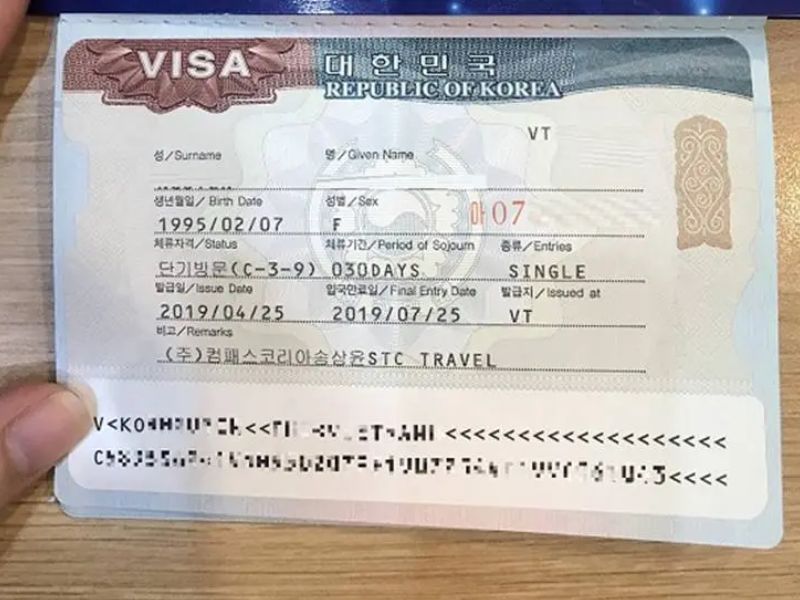 Hình ảnh visa Hàn Quốc 